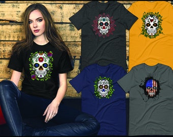 Sugar Skull T-Shirt: Dia de los Muertos Unisex Tee