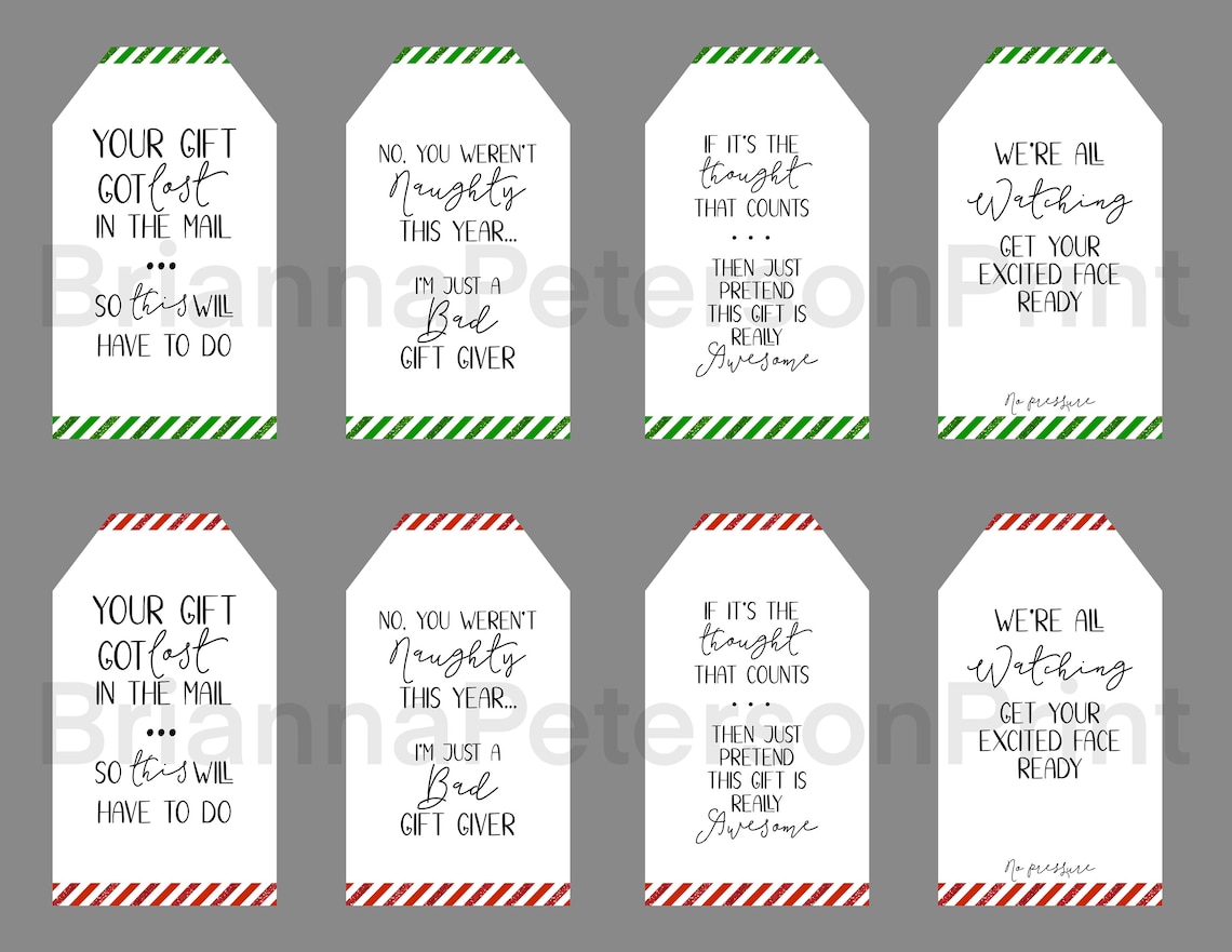 Printable Funny Christmas Gift Tag Sarcastic Christmas Gift | Etsy