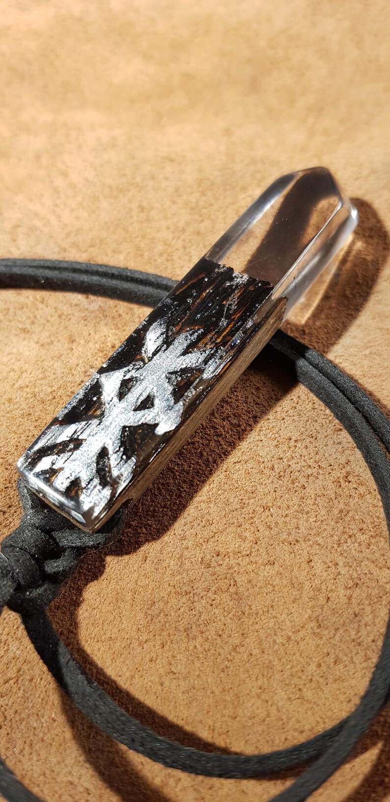 Beautiful Prosperity viking rune hand carved pine wood pendant with resin wooden pendant gift norse pendant viking amulet mjolnir jewelry