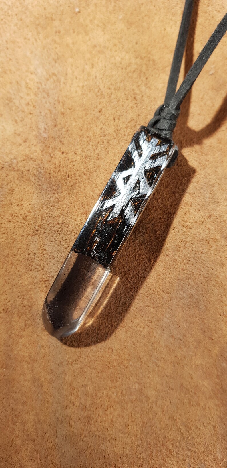 Beautiful Prosperity viking rune hand carved pine wood pendant with resin wooden pendant gift norse pendant viking amulet mjolnir jewelry