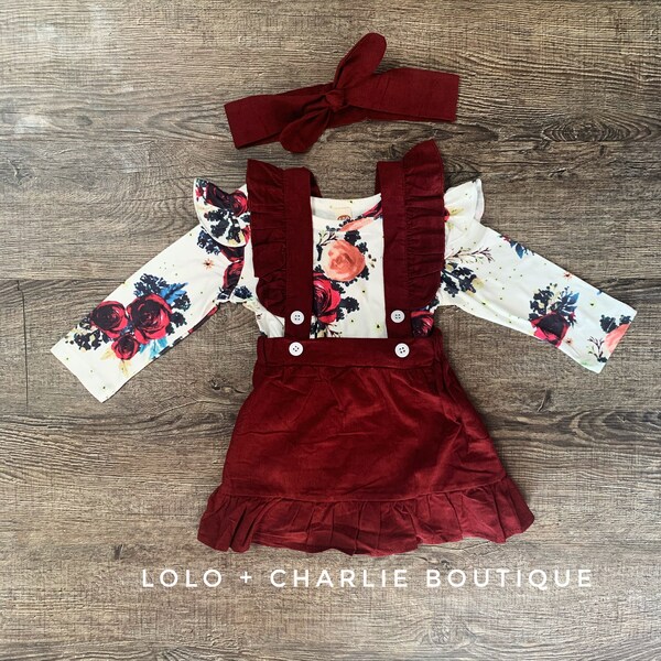 Baby Girl Fall Winter 2 piece Dress Outfit Rompers