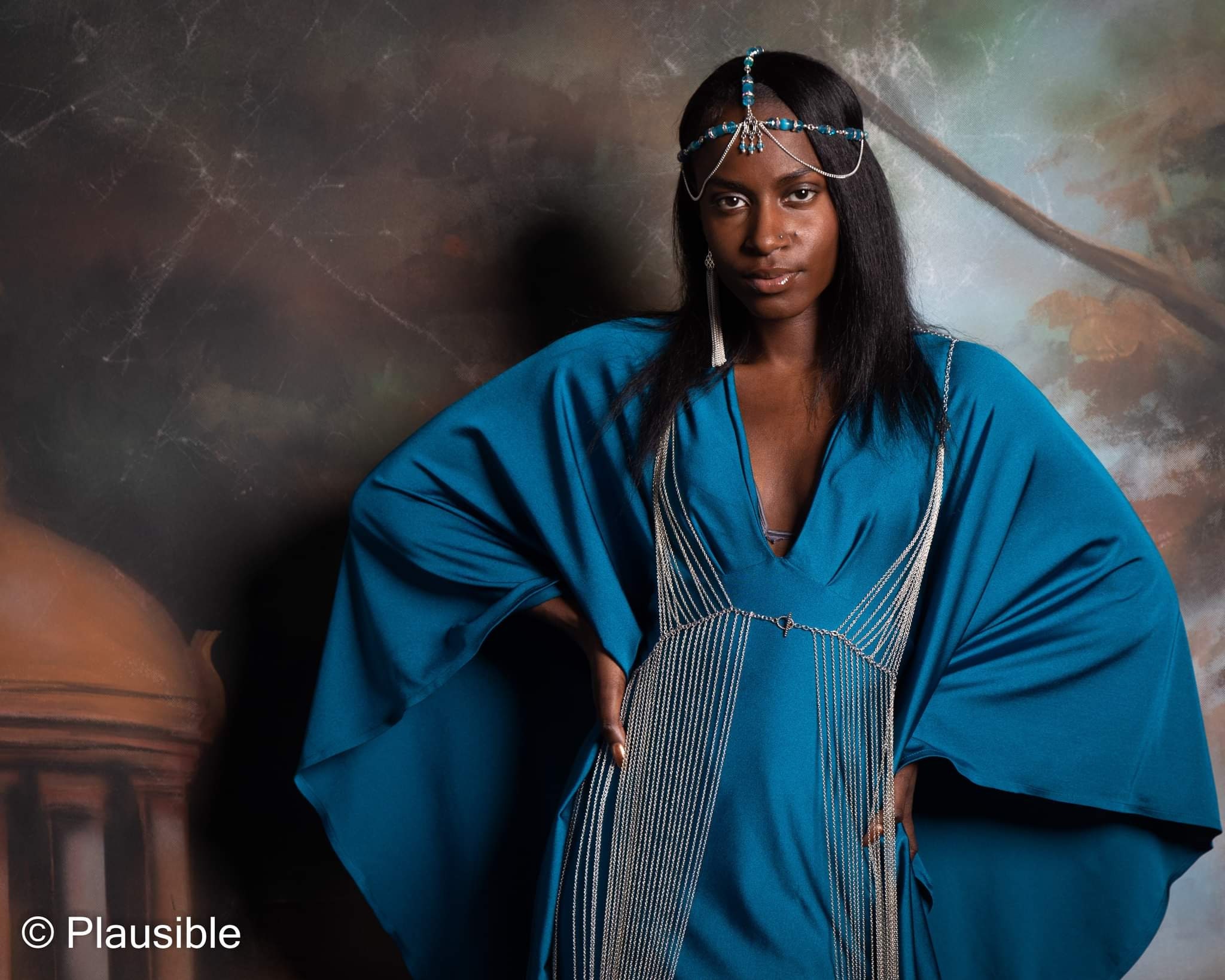midi dresses with 3/4 sleeves CurveWow 3/4 Balloon Sleeve Wrap Midi Dress Navy – Curvewow