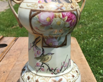 Antique Imperial Nippon Vase, Hand Painted Porcelain Vase, Early 1900&#39;s Vase, Made in Japan,