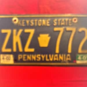 2002 KeyStone State Pennsylvania Registration Plate ZKZ -772