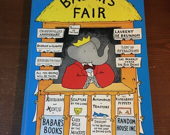 Vintage 1954 Babar’s Fair Hardcover by Laurent DeBrunhoff American Edition AFTER 1965