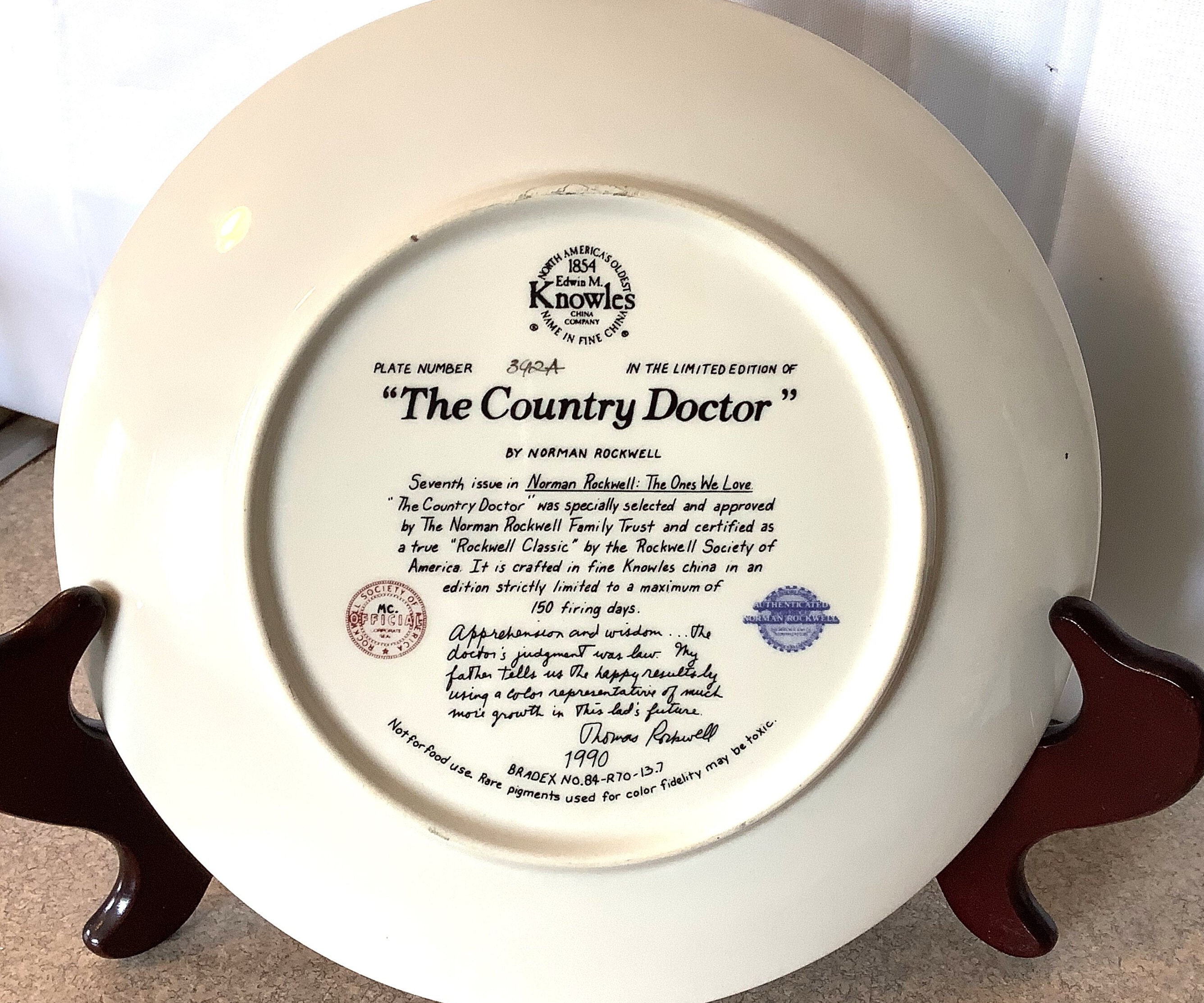 ノーマン・ロックウェルのプレート：カントリー・ドクター、ノウルズ