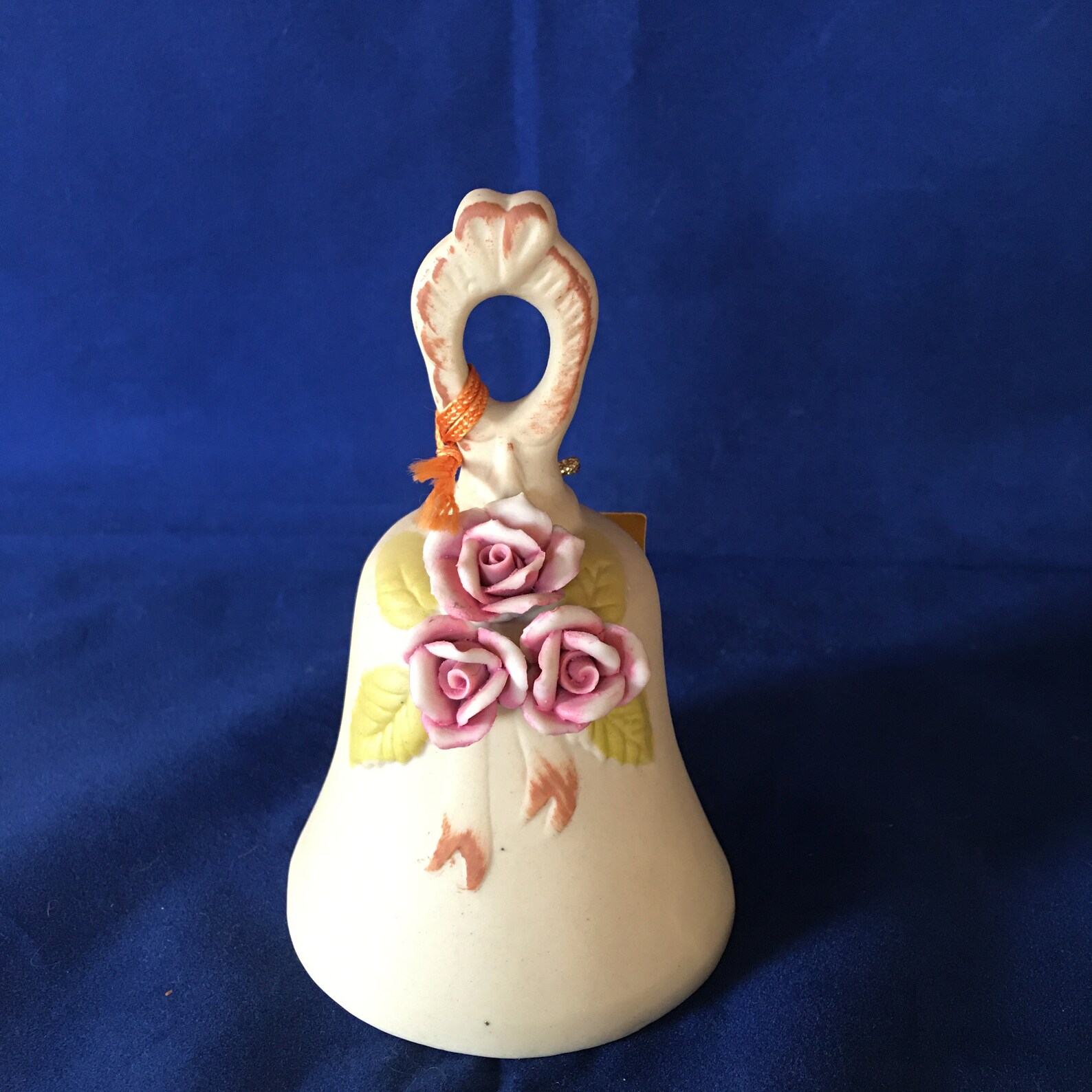 Antique Ivory Bisque Flambro Porcelain Bell With Pink Flowers Etsy UK