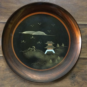 Vintage  13&quot; Decorative Charger with Oriental Design