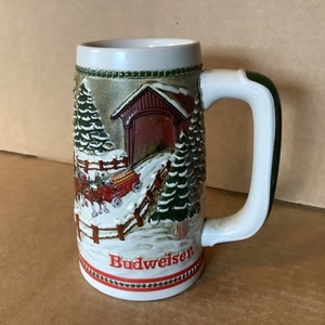Vintage 1984 Limited Edition Budweiser Clydesdales Stein. Hand crafted by Ceramarte.  Beer Mugs, Beer Steins,