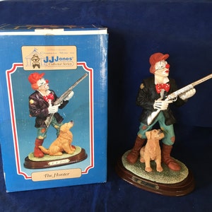 1995 Chadwick- Miller  &quot;The Hunter &quot; J J Jones & Dog 9&quot; Collectible Clown Figurine