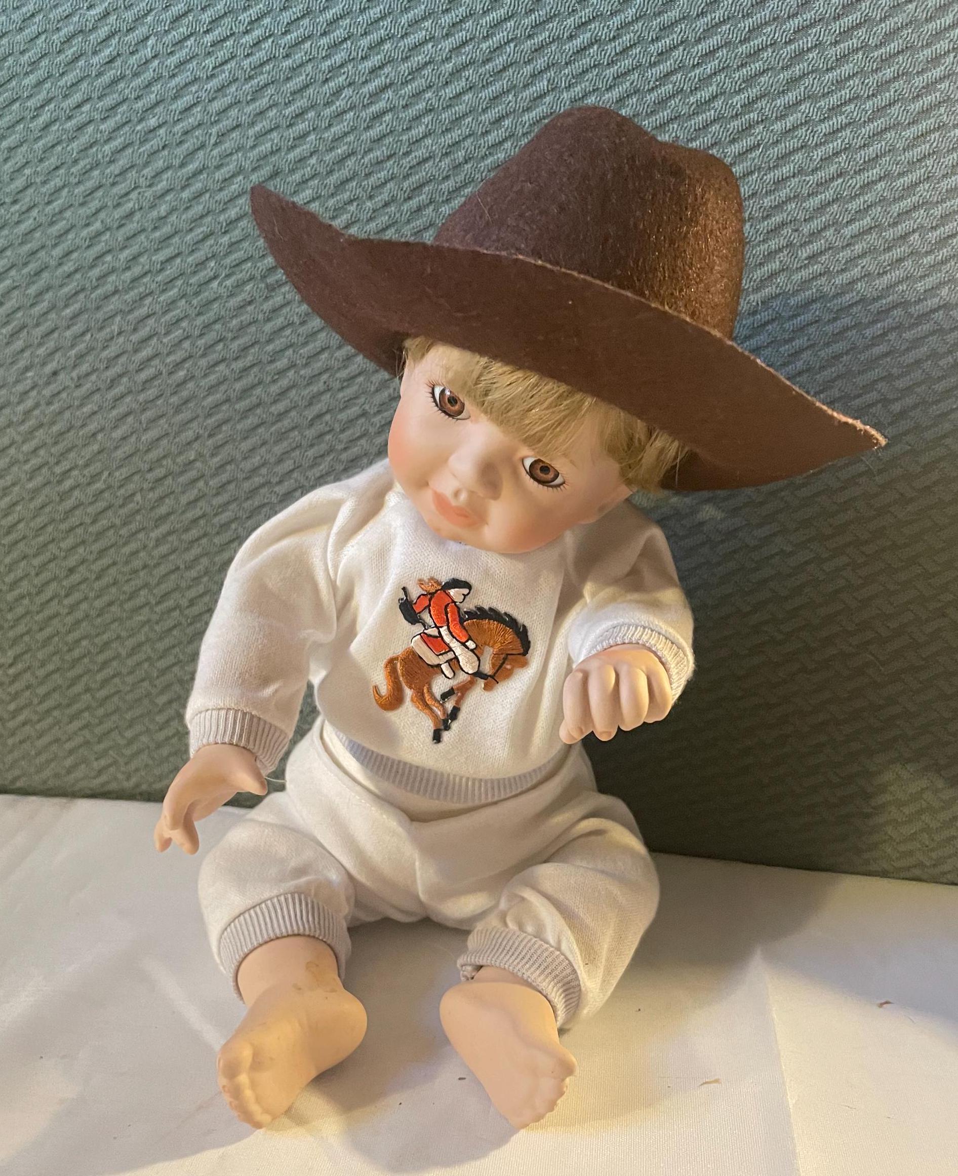 dolls country Vintage 1991 Danbury Mint Billy Porcelain Doll With Cowboy
