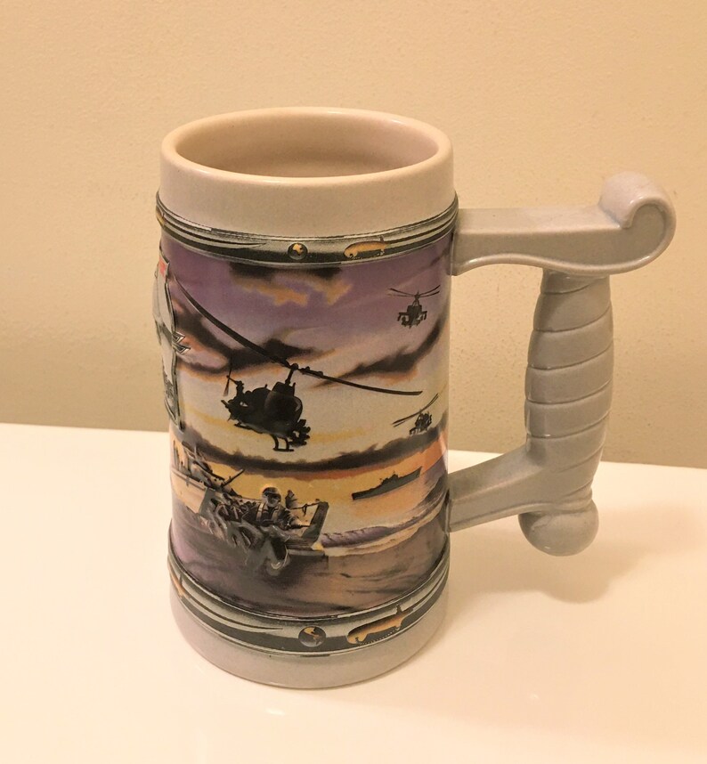 Vintage 1995 Budweiser Marines Military Series Beer Stein Mug Etsy