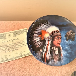 Vintage 1993 Collector  Plate &quot;The Strong and The Brave&quot; American Noble Chiefs