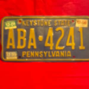 2001 KeyStone State Pennsylvania Registration Plate ABA4241