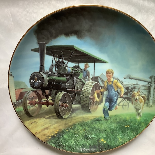 Vintage 1993 Danbury Mint "Threshers Here" Farmland Memories Mort Kunstler Collectors Plate