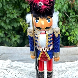 Soldier Nutcracker Red Jacket Fur Hat and Rifle