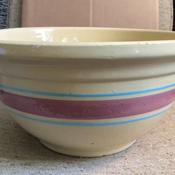 Antique 1940s  No 12 McCoy Mixing/Batter Bowl With 3 Stripes