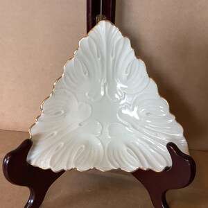 Vintage Lenox 7 inch x 7 inch Fine China Porcelain Triangle Candy/Nut Dish