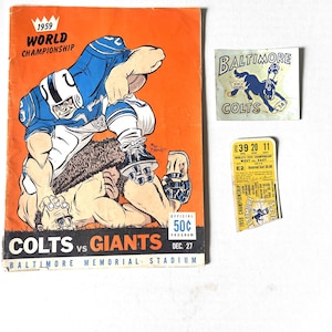 1959 NFL Football Championship Program Baltimore Colts vs New York Giants