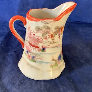 Vintage Old Handpainted 4.25 tall Japanese Geisha Girl Creamer