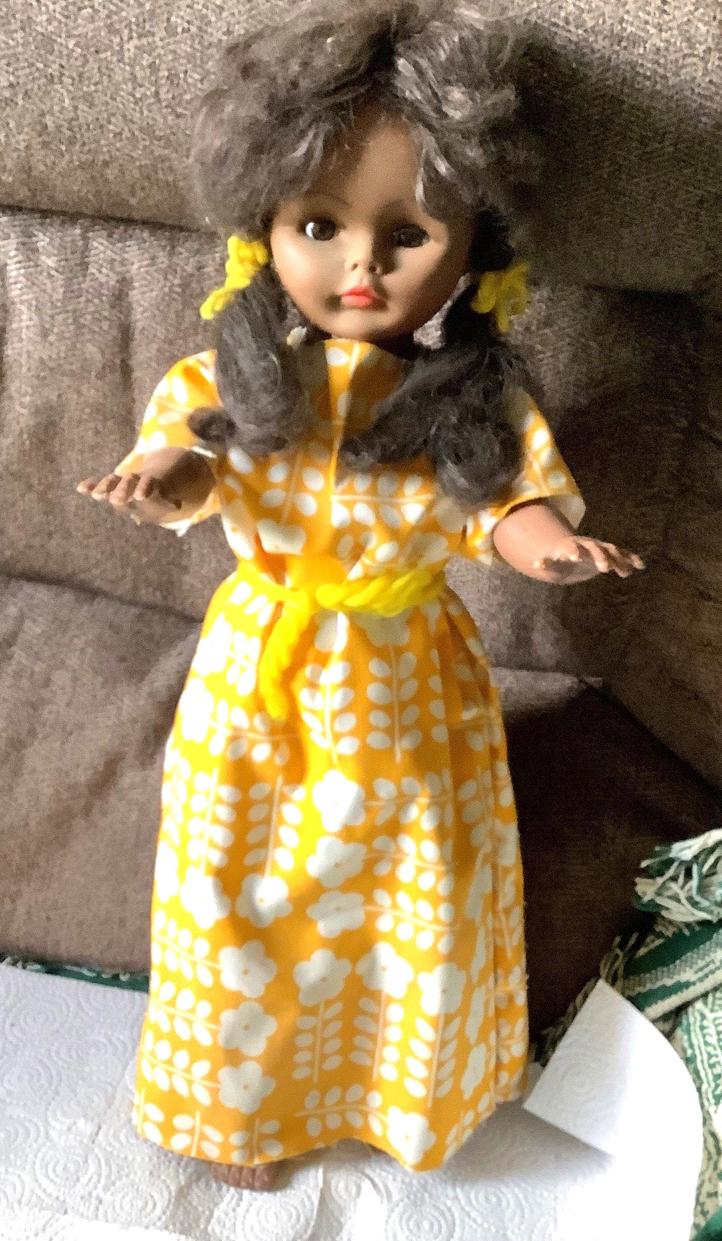 Vintage 1974 Lovee Doll 22.5 Hard Plastic Collectible Black Doll