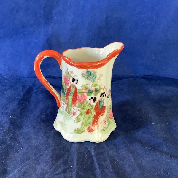 Vintage Old Handpainted Japanese Creamer Geisha Girl