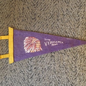 Vintage 11 inch Virginia Minn Felt Pennant