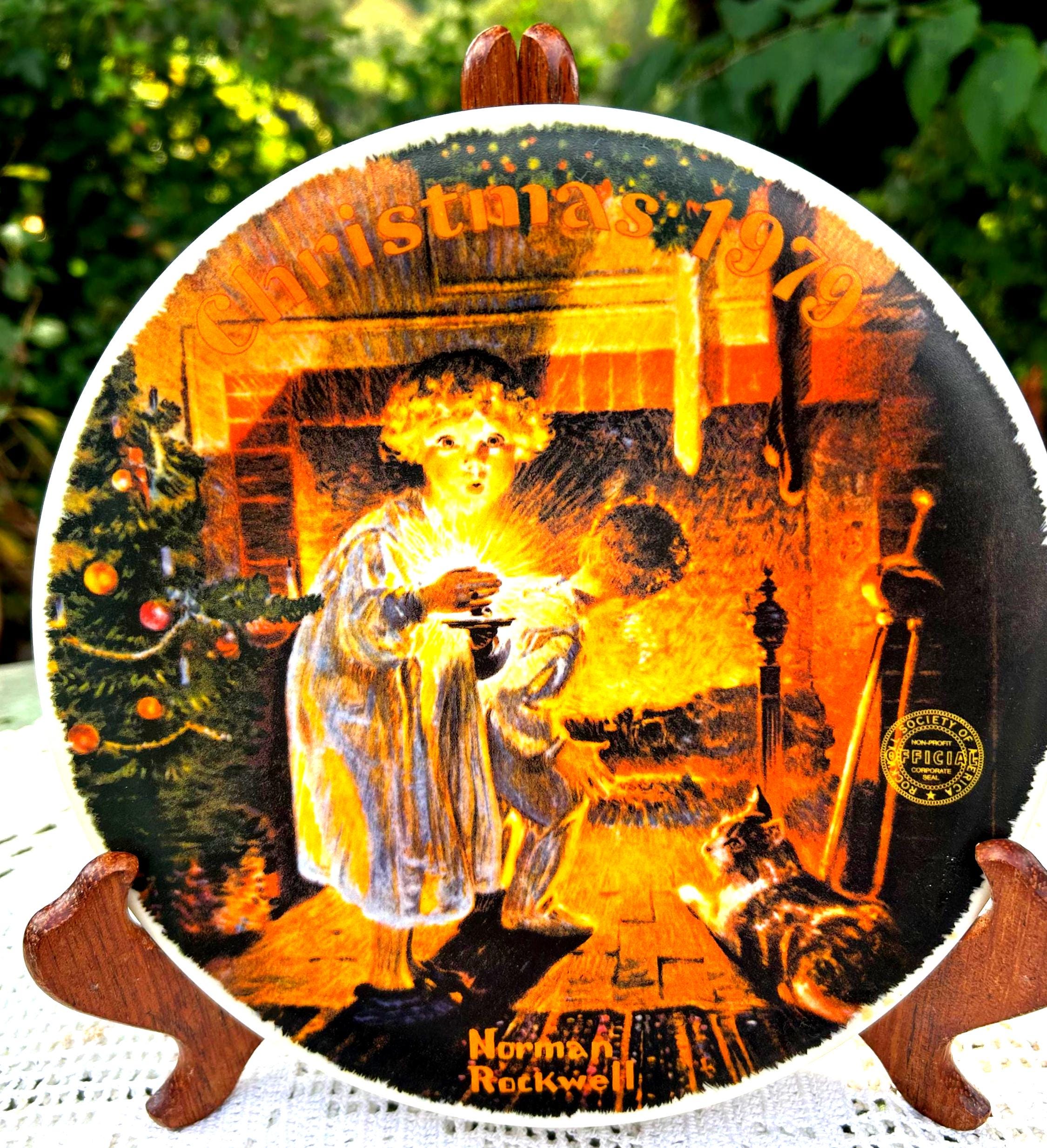 ヴィンテージ 1979 ノーマン・ロックウェル クリスマス プレート