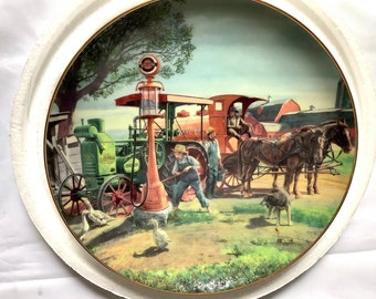 Vintage 1995 Danbury Mint &quot;Fill &#39;er Up&quot;  Farmland Memories Collector Plate by Mort Kunstler