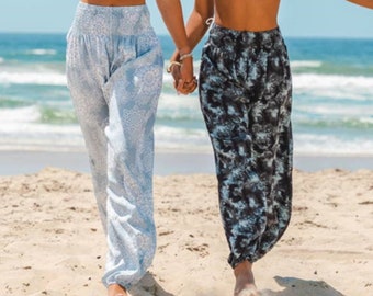 Pantaloni Harem Pantaloni da yoga da donna Pantaloni larghi da festival Pantaloni da salotto accoglienti Pantaloni hippie Pantaloni larghi larghi da festival estivi Pantaloni da spiaggia Boho Pantaloni unisex