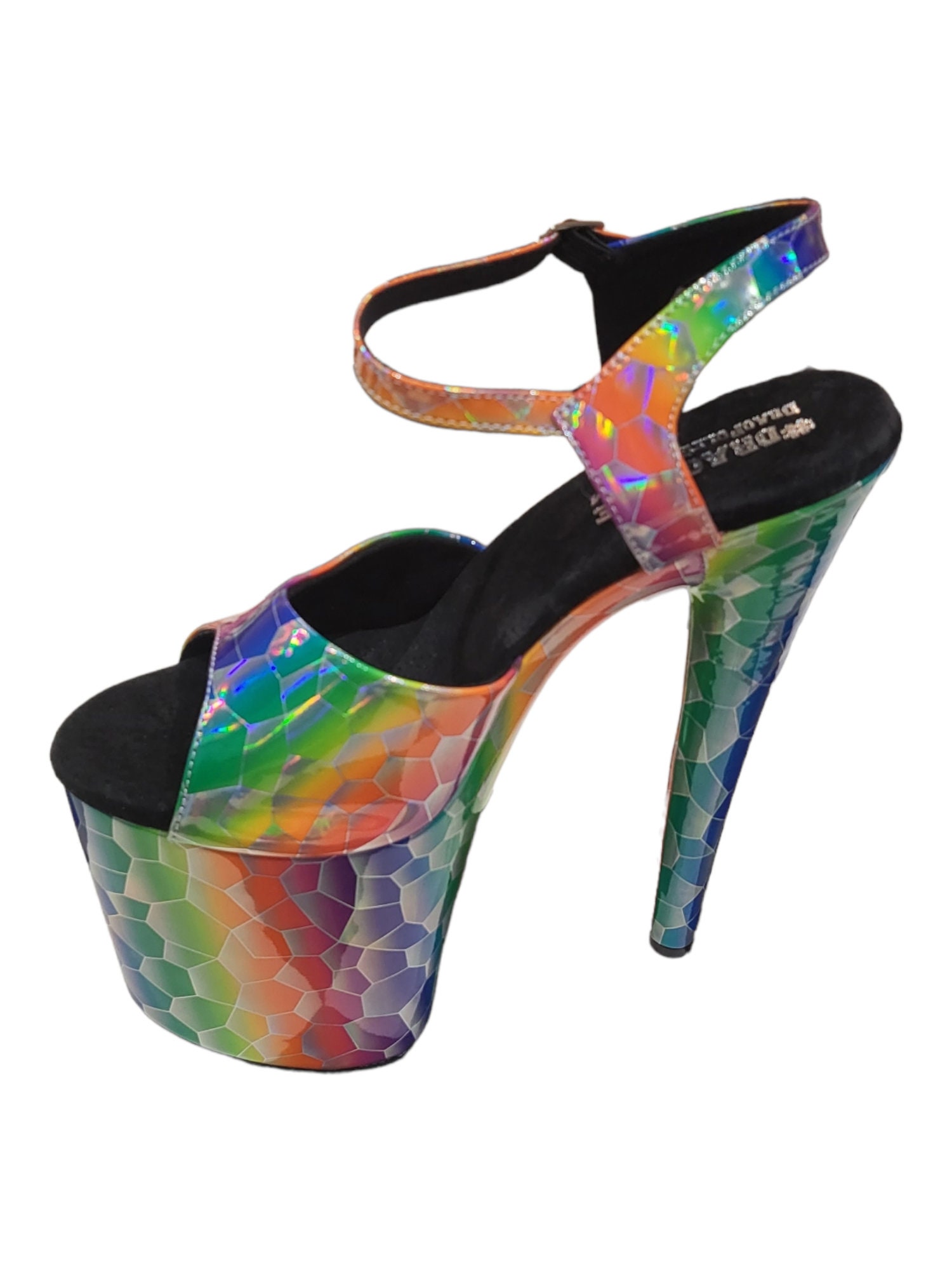 Rainbow holographic sandals 2025