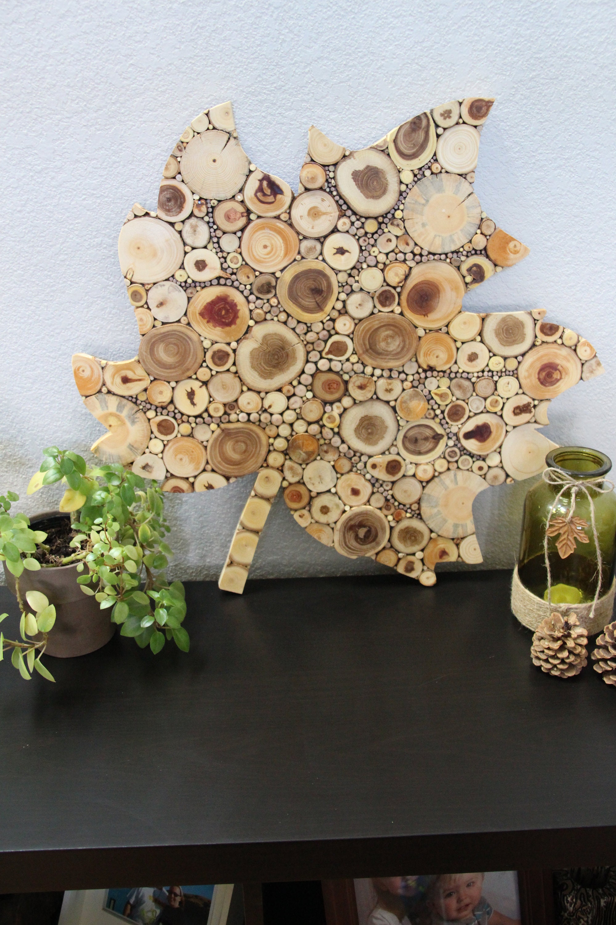 Wood Wall Art Maple Leaf Real Pine Elm Cedar & Oak Wood Etsy
