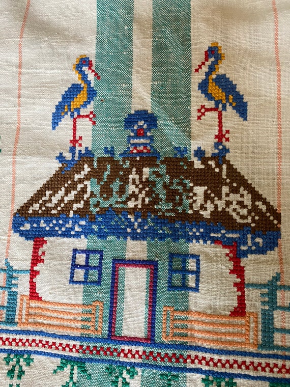 Rare Ukrainian vintage Rushnyk Hand Embroidery To… - image 4