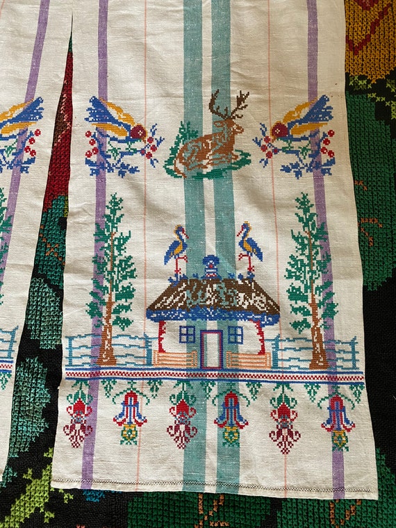 Rare Ukrainian vintage Rushnyk Hand Embroidery To… - image 6