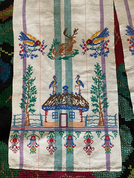 Rare Ukrainian vintage Rushnyk Hand Embroidery To… - image 2