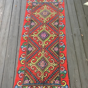 Ukrainian vintage rug Hand Embroidered Traditional Decor Vyshyvanka etno ウクライナ刺繍