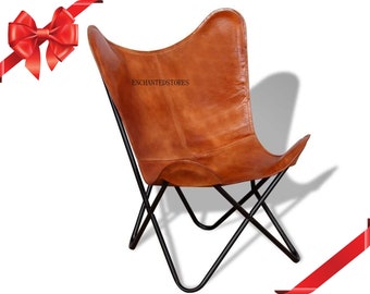 Leather Butterfly Chair Cover and Chair