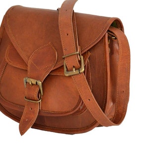 Personalised Handmade Leather Sling bag Cross body Bag For Women Purse Shoulder Bag Saddle Bag Holiday Gift image 3