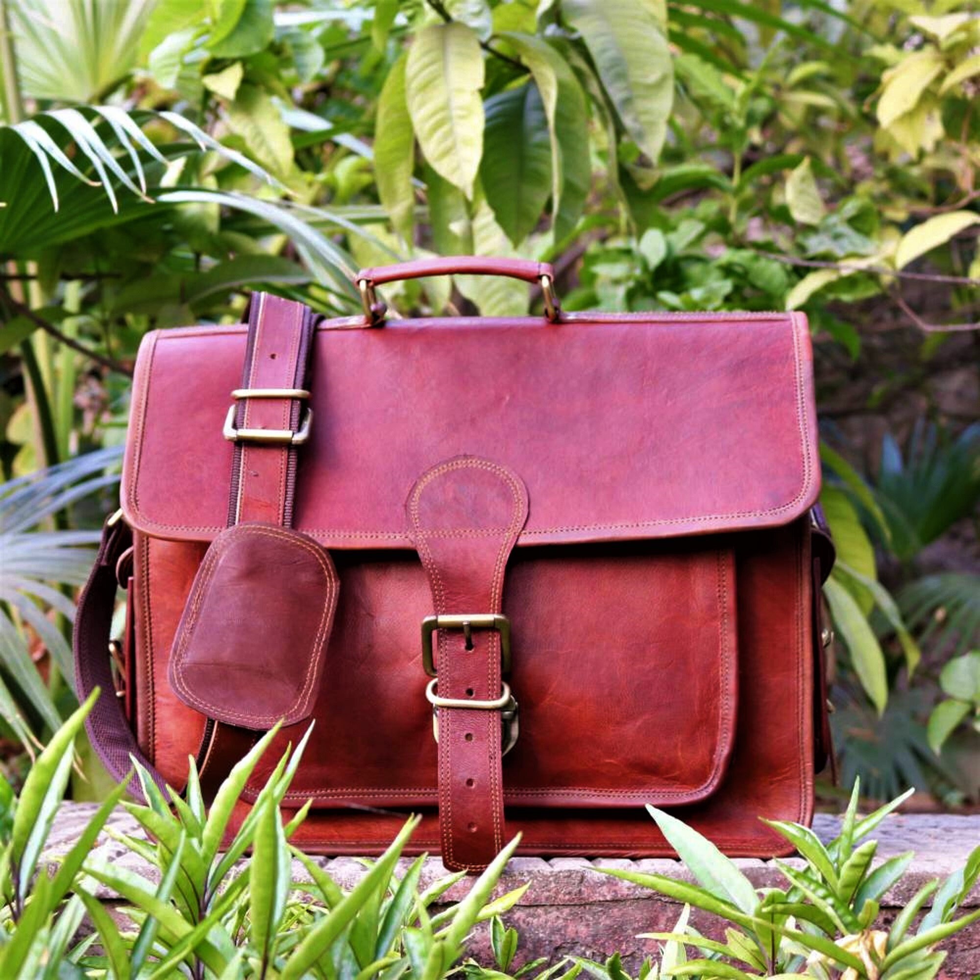 Personalised Handmade Leather Messenger Bag Shoulder Bag for Etsy
