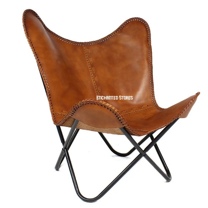 Leather Butterfly Chair Cover Replacement Brown Leather Etsy