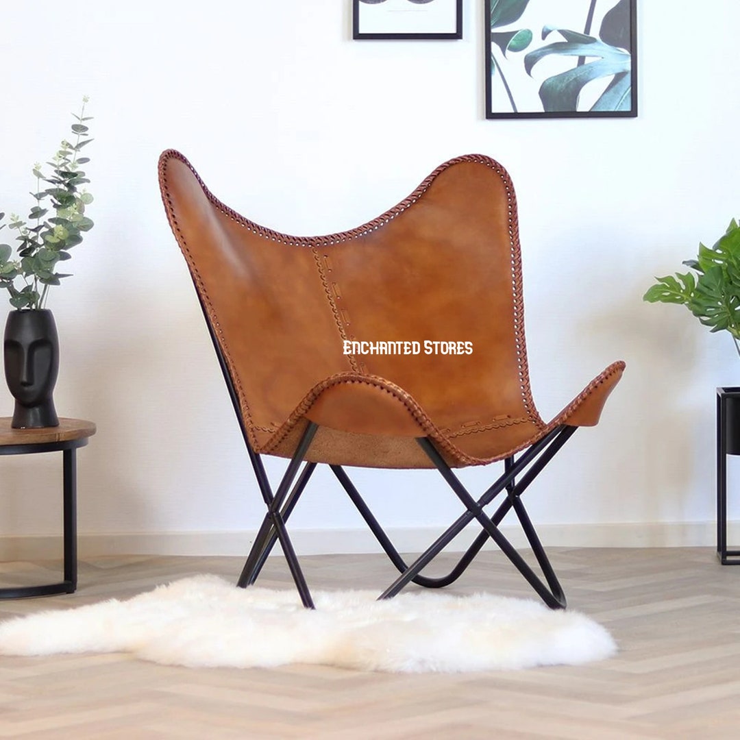 Leather Butterfly Chair Cover Replacement Brown Leather Etsy