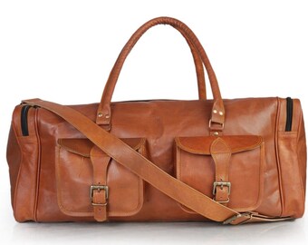 Christmas Gift for him | Personalized Leather Duffle Bag, Weekender Bag, Overnight Bag, Carry on Bag, Gym Bag