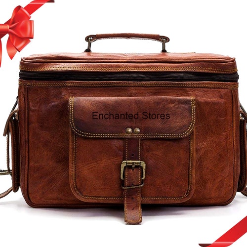 Personalized Leather Camera Bag Camera Satchel Bag Shoulder Etsy