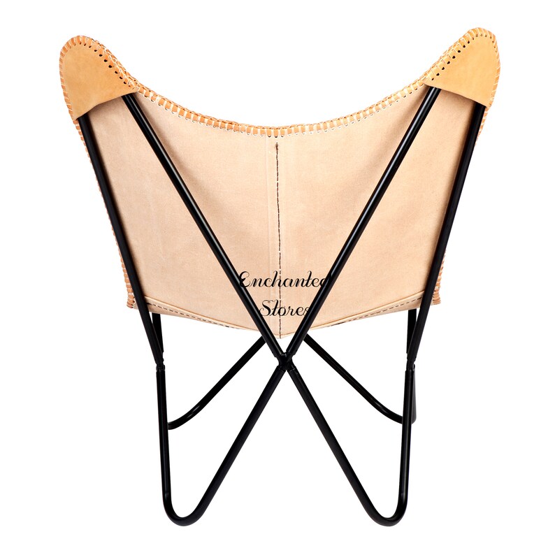 Leather Butterfly Chair Tan Leather Butterfly Chair Living Etsy