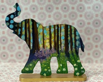 Hand painted Elephant home décor with stand | Ready to display | unique art find