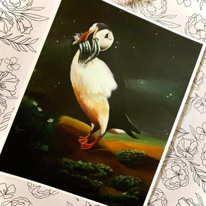 Puffin Bird- Wildlife Fine Art Print | Limited Edition prints| Original Acrylic Painting on Canvas Print