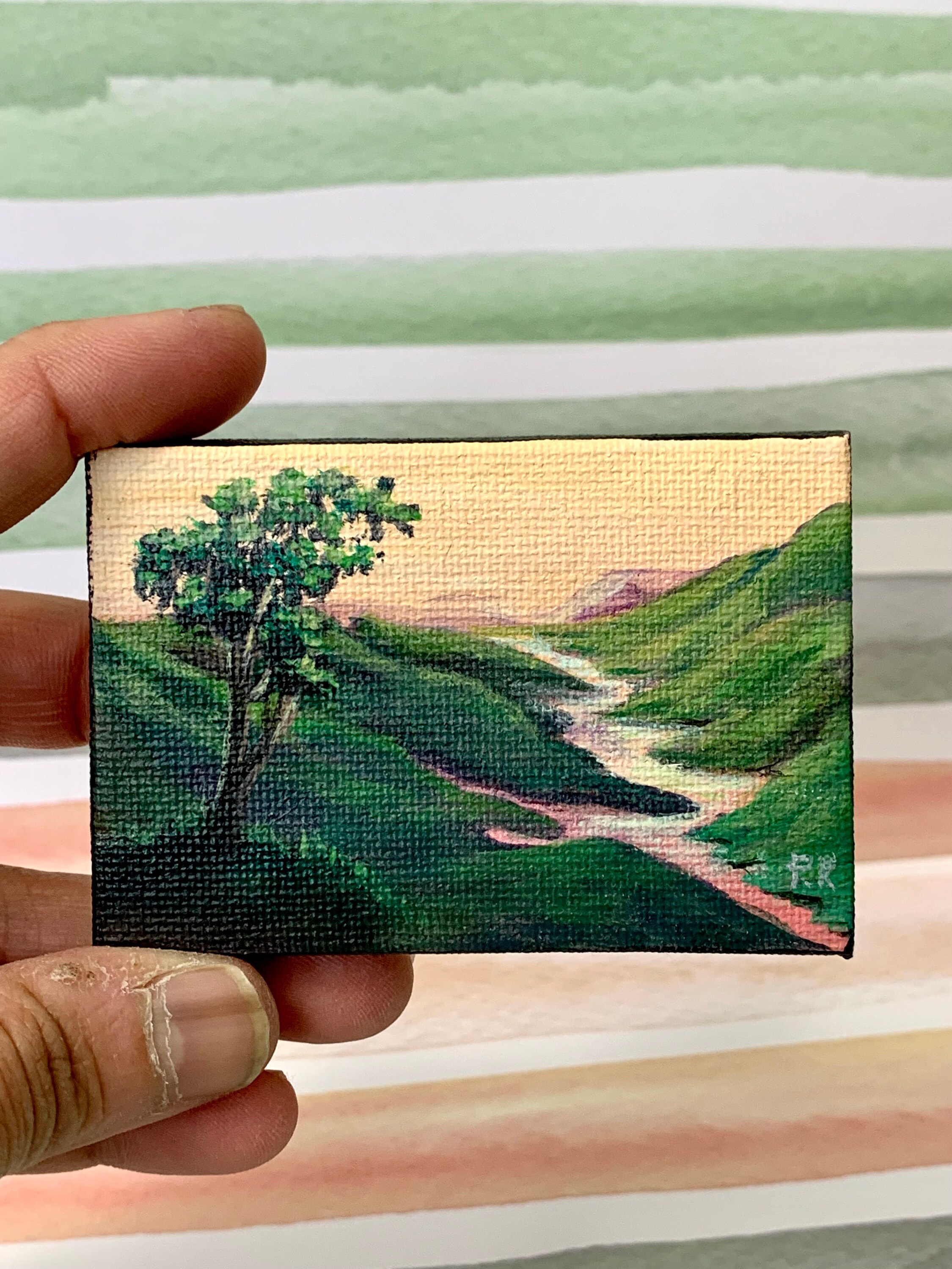 Cute acrylic mini canvas paintings by the very talented Lo…