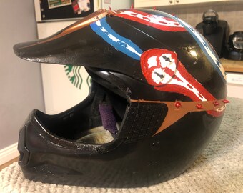 Answer Racing M-7 Graphics Helmet custom/reupholstered NEVERENDING STORY theme!