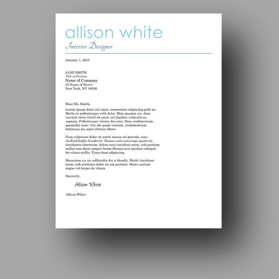 Modern Resume Template Two Page Cover Letter Use With Microsoft Word