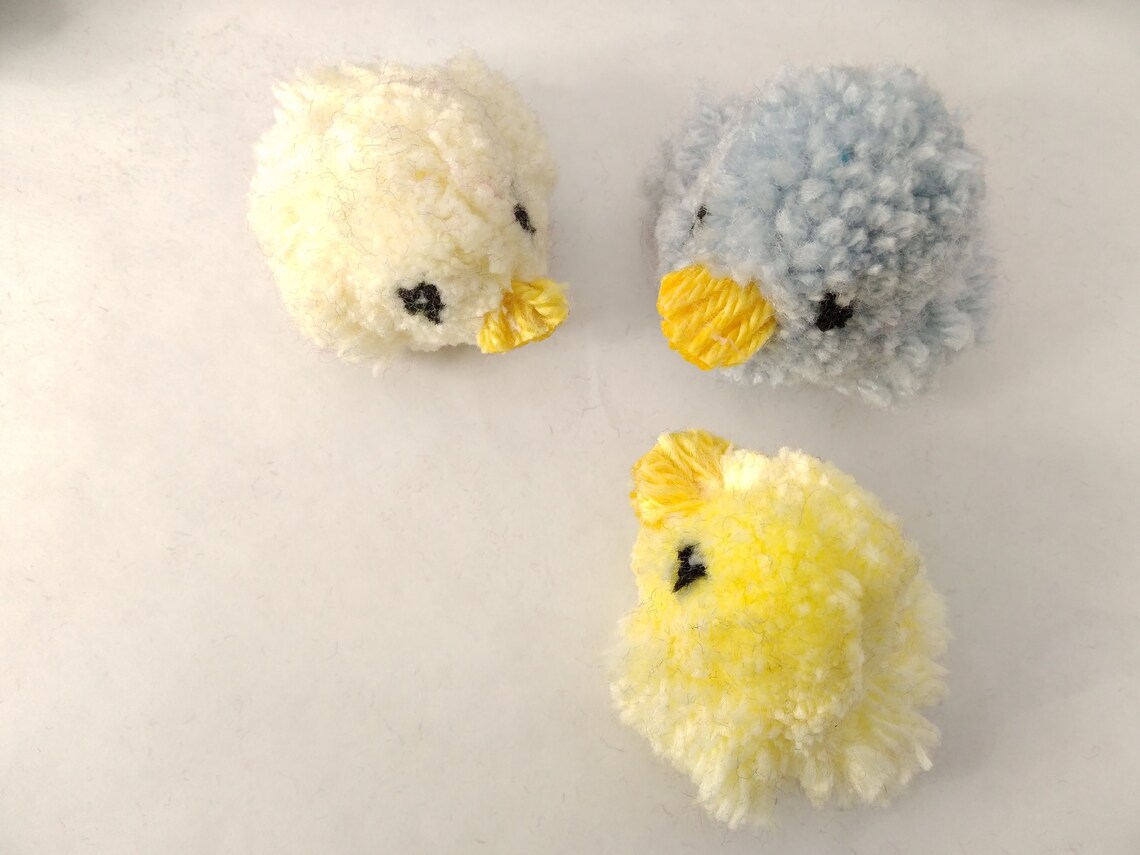 Fluffy Pom Pom Ducks Rubber Duck Style Etsy